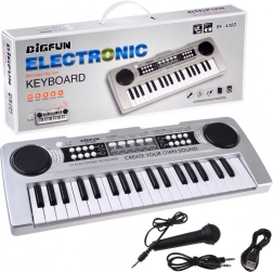 Mini tastiera 37 tasti con microfono per il canto – argento