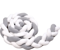 Paracolpi intrecciato 180 cm bianco + grigio