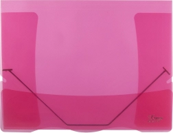 Cartella trasparente con elastico Lines rossa