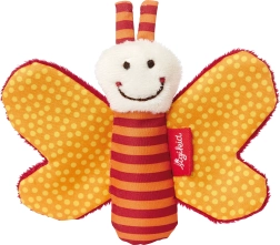 Sigikid primo peluche farfallina con fruscio arancione