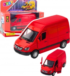 Furgone in metallo rosso 1:32 con luci e suoni