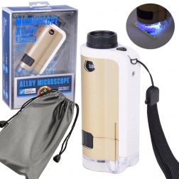 Microscopio tascabile in metallo per bambini 100x–250x con LED