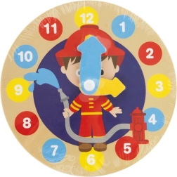 Il mio primo orologio in legno pompieri 14 cm