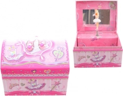 Scatola portagioie musicale rosa con ballerina