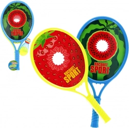 Racchette da spiaggia con motivo frutta – set per bambini