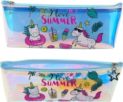 Astuccio olografico per ragazze con motivo di unicorno per l'estate