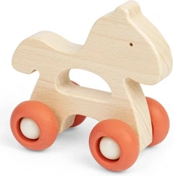 Bigjigs Toys Animale di legno a rotelle