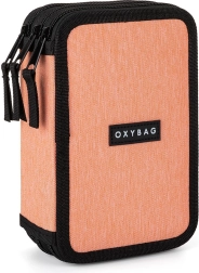 Astuccio scolastico a tre scomparti UNICOLOR albicocca – vuoto