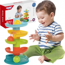 Woopie Pista delle Biglie per Bambini Set Spirale + 3 Biglie