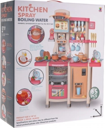 Set cucina interattiva per bambini con funzioni di luci e suoni 65 pezzi rosa