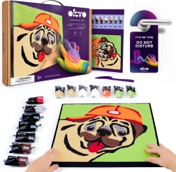 Okto pittura con pasta secondo i numeri – bulldog francese 29 × 29 cm