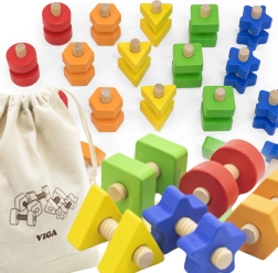 VIGA Forme e viti colorate per bambini