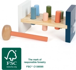 Panca da martellare in legno ARCTIC con orso polare