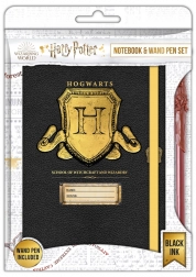 Harry Potter – quaderno con stemma di Hogwarts A5 e penna a forma di bacchetta