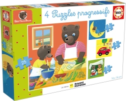 Puzzle Educa Petit Ours Brun 4 in 1 (12–25 pezzi)
