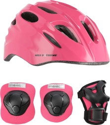 Set per bambini di casco e protezioni NILS Extreme rosa – TAGLIA XS