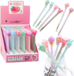 Penna gel con gomma e cappuccio decorativo