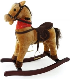 Cavallino a dondolo in peluche con suoni e foulard