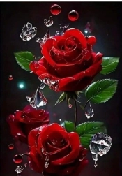 Mosaico di diamanti Rosa Rossa 30x40 cm