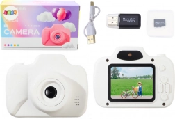 Fotocamera per bambini Registrazione foto Scheda di memoria di gioco 64GB bianca
