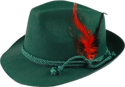 Cappello da cacciatore/tirolese con piuma per adulti