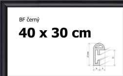 Cornice in plastica 40x30 cm nera