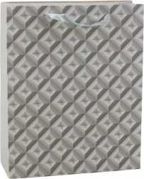 Borsa Regalo con Effetto Geometrico 3D Grigio 32 x 26 x 10,5 cm