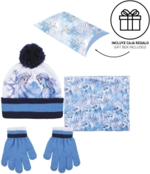 Set invernale da ragazza cappello, guanti e scaldacollo FROZEN 2 con pompon