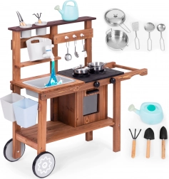 Cucina di fango da esterno per bambini in legno di abete ECOTOYS con accessori