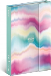 Agenda settimanale magnetica 2024, motivo batik, 11 × 16 cm