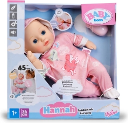 Baby Born Hannah – vieni a giocare, bambola 36 cm con biberon e ciuccio