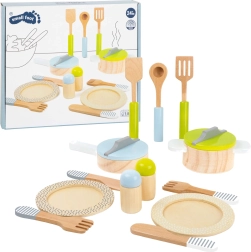 Set di stoviglie e pentole in legno Small Foot, 15 pezzi