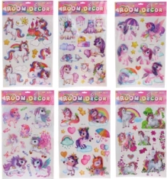 Decorazione murale autoadesiva con motivo unicorni