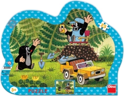 Puzzle Dino Krtek con auto giallo