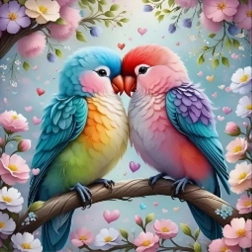 Mosaico di diamanti - Uccelli colorati