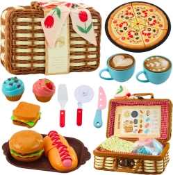 Cestino da picnic per bambini 33 pezzi – cestino intrecciato, cibo e accessori
