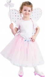 Costume da fata rosa per bambini con ali luminose