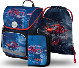 Set scolastico Soccorritori: cartella, astuccio e sacchetto