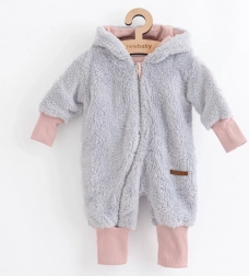 Tutina invernale per bambini di lusso New Baby Teddy Bear grigio‑rosa