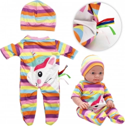 Woopie set reale di vestitini per bambola unicorno – body e cuffietta 43–46 cm