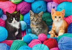 Puzzle 1000 pezzi Gatti nei gomitoli di lana