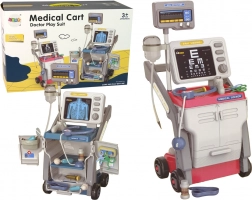 Set rosa del piccolo dottore con stetoscopio e luci