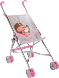 Passeggino per bambole tipo ombrello Unicorn Grey, pieghevole