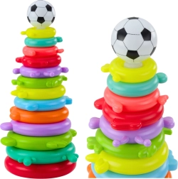 Piramide educativa impilabile con pallina e adesivi – 13 livelli