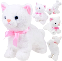 Gattino acrobata interattivo di peluche con fiocco rosa