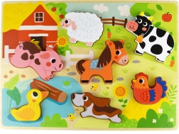 Puzzle a incastro Montessori in legno fattoria TOOKY TOY