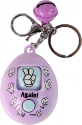 Portachiavi viola con gioco morra cinese (sasso, carta, forbici)