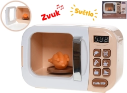 Forno a microonde giocattolo per bambini con luci, suoni e accessori