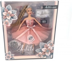 Bambola con vestito rosa 30 cm