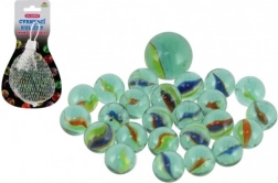 Biglie di vetro per il gioco a schicchera in rete – mix di dimensioni